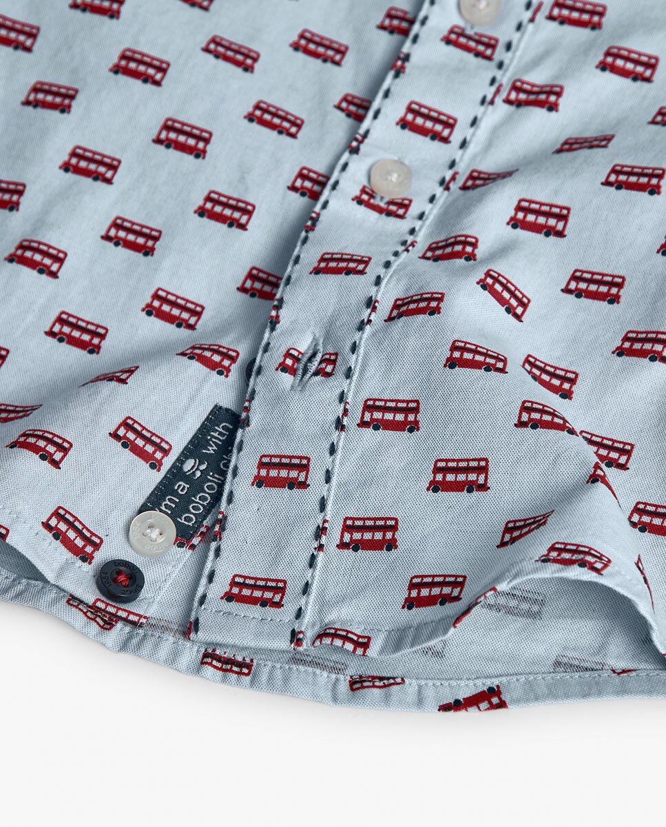 Camisa Oxford Infantil com Estampado Boboli Multicolor-4