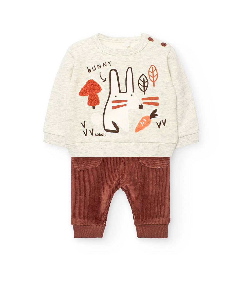 Imagem 0 de Conjunto para Bebé de Sweatshirt e Calças de Bombazina