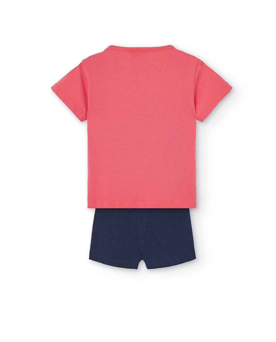 Conjunto para Bebé 2 Peças de T-shirt e Calções Vermelho-2