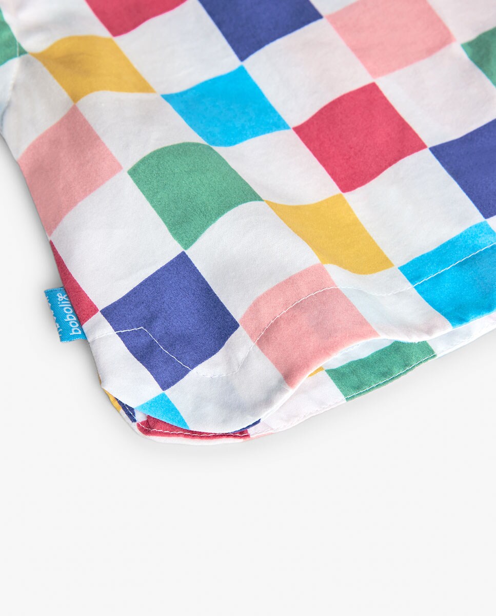 Top para Bebé de Algodão com Estampado aos Quadrados Multicolor-4
