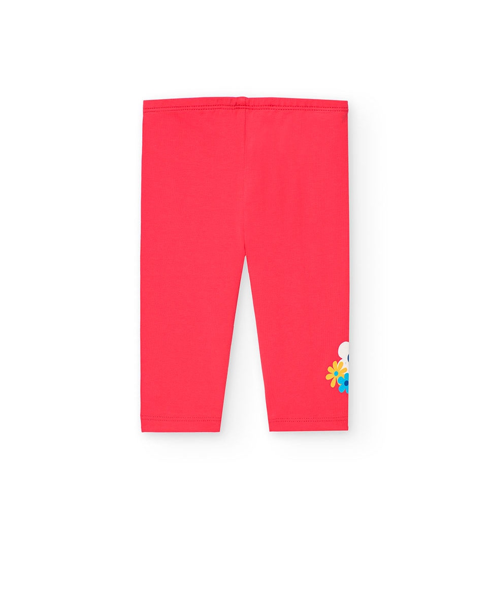 Leggings para Bebé Corsários com Detalhe na Perna Boboli Fúcsia-2