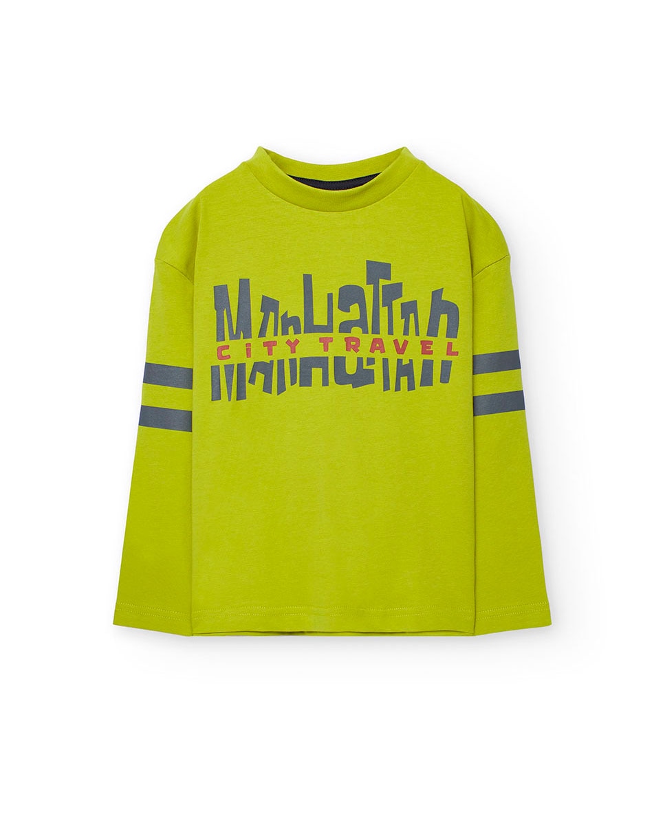 Imagem 0 de T-shirt Infantil com Desenho Frontal e Manga Comprida