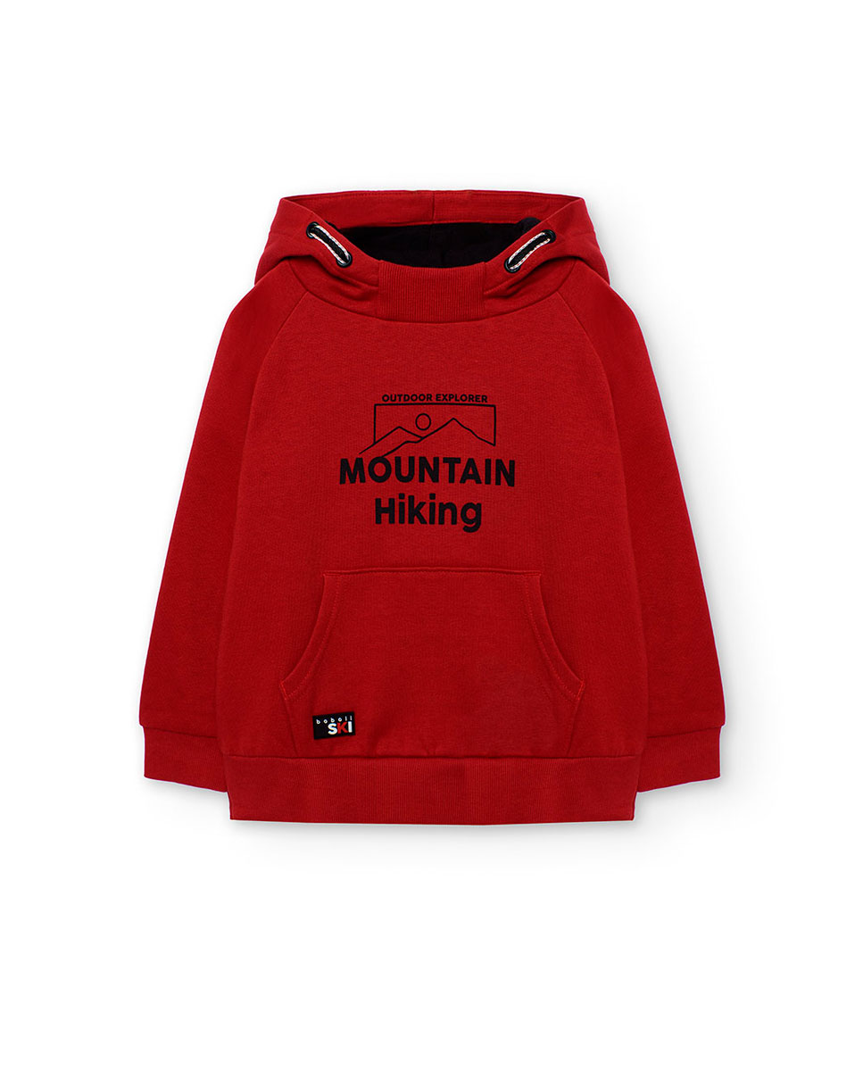 Sweatshirt de Felpa Infantil com Gola Boboli Vermelho-1