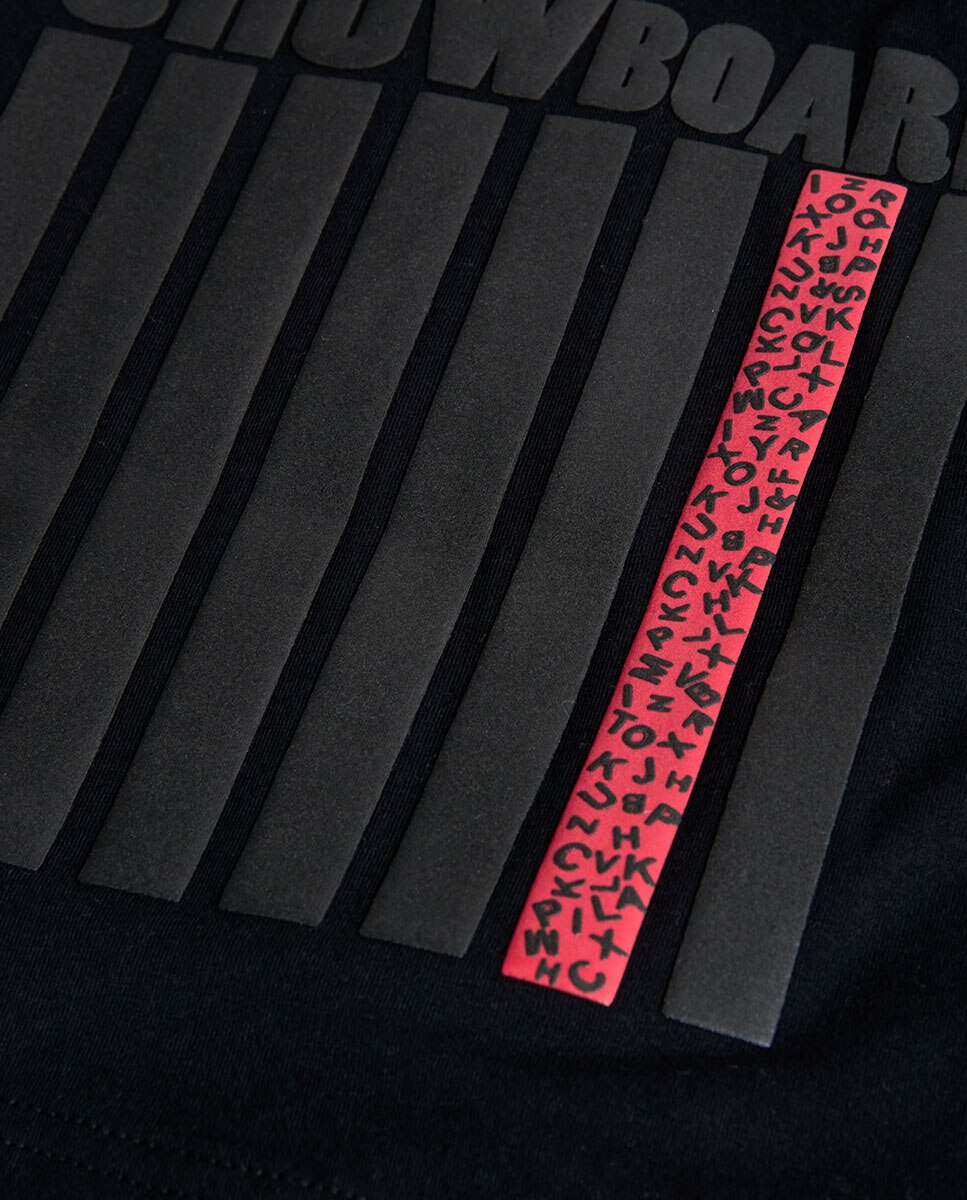 T-shirt de Algodão Infantil com Manga Comprida Boboli Preto-3