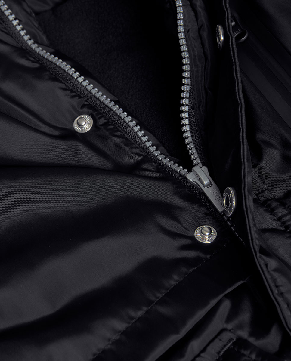 Parka Comprida Infantil com Fecho Zip e Capuz Boboli Preto-3