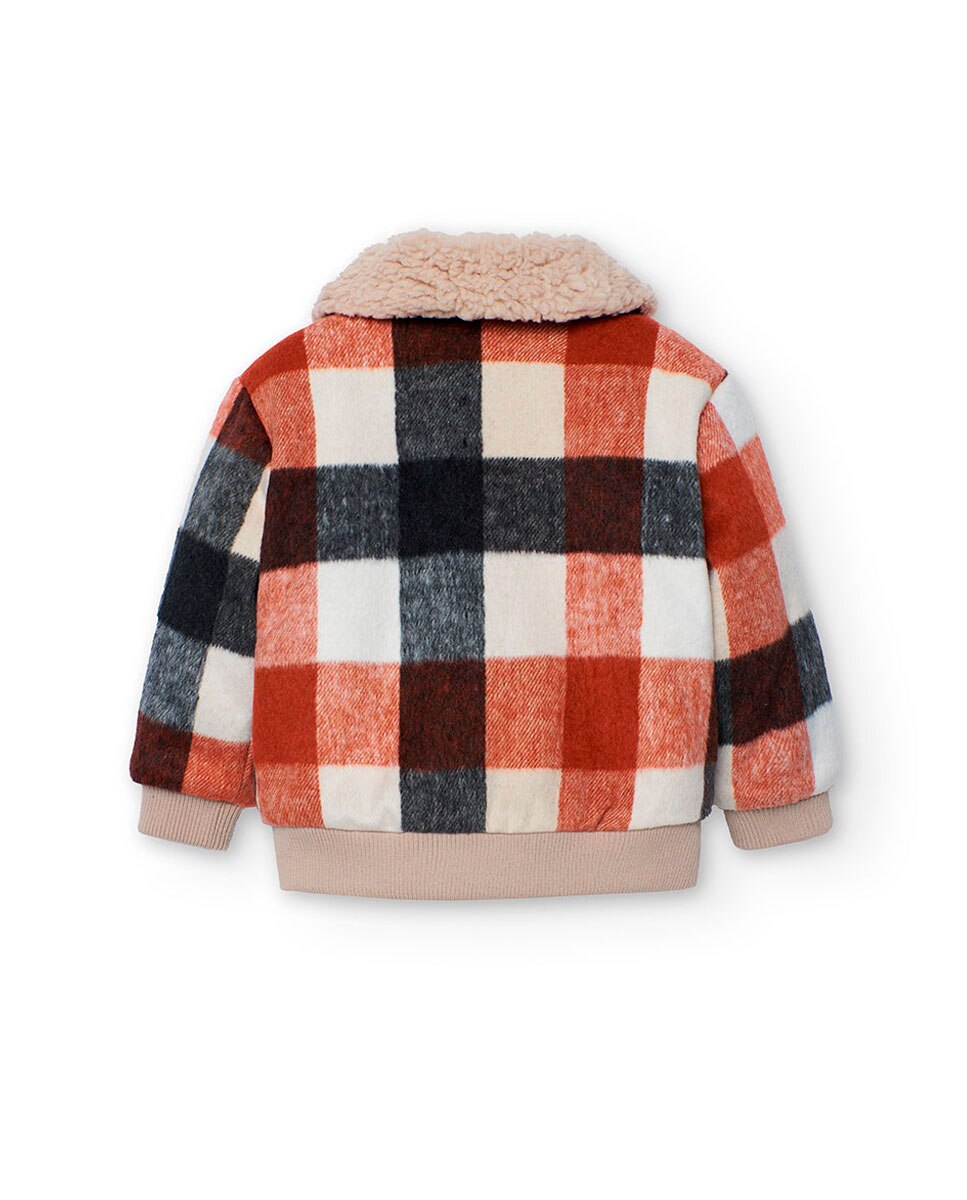 Casaco Infantil com Estampado Aos Quadrados e Gola Tipo Camisa Boboli Multicolor-2