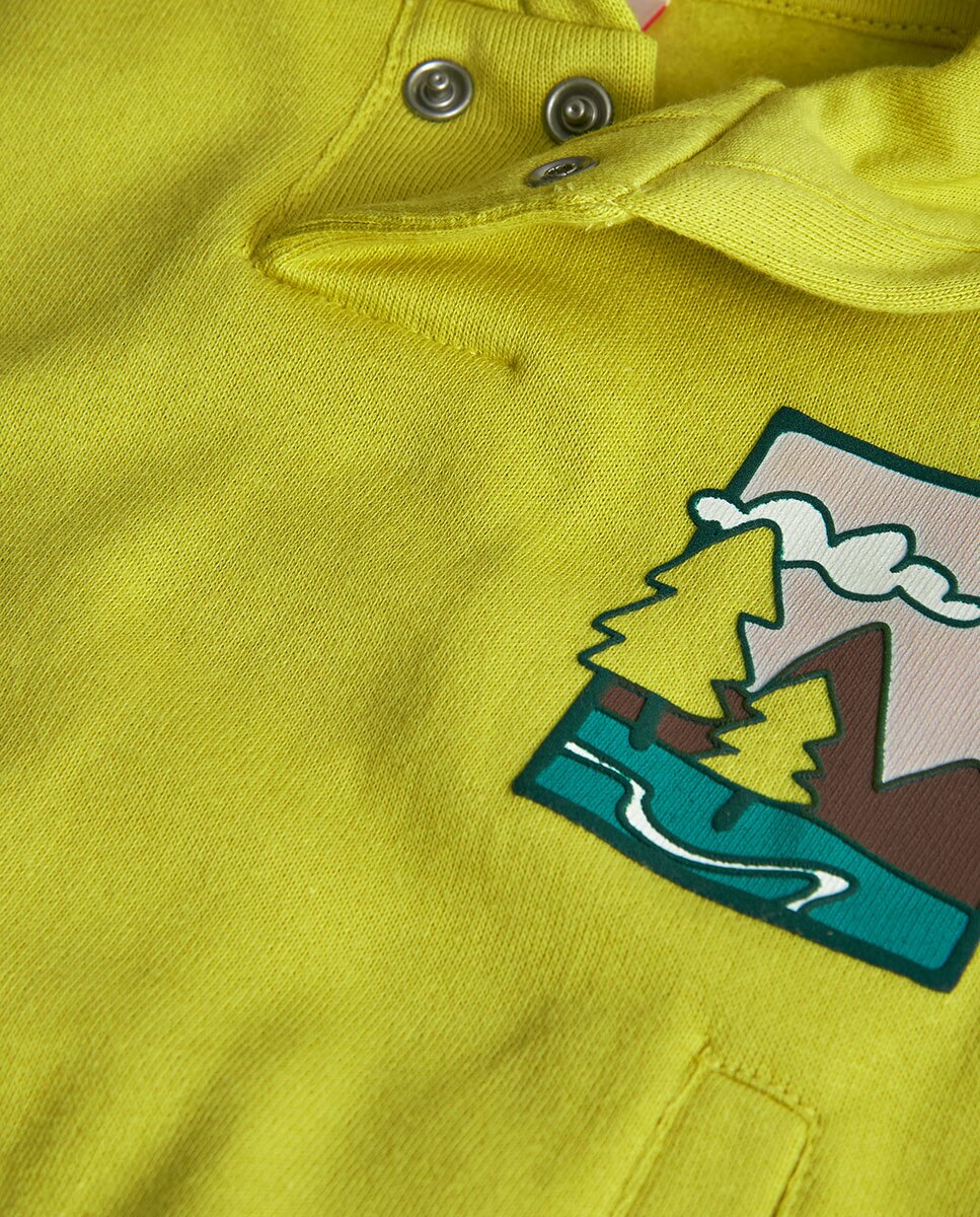 Sweatshirt para Bebé com Capuz e Fecho na Gola Boboli Verde Azeitona-3
