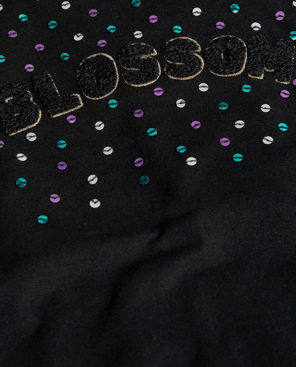 T-shirt Básica Infantil com Mangas Compridas Boboli Preto-4