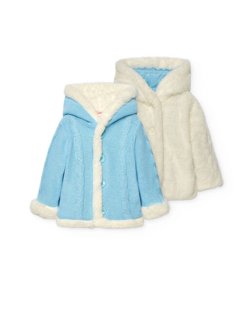 Imagem 0 de Sobretudo de Pelo para Bebé Reversível com Capuz Forrado