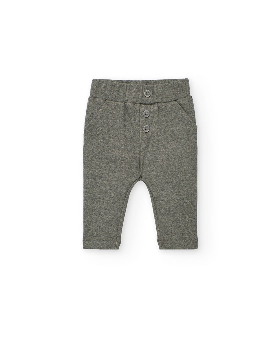 Conjunto para Bebé com Manga Comprida e Quadrados Boboli Cinzento-4