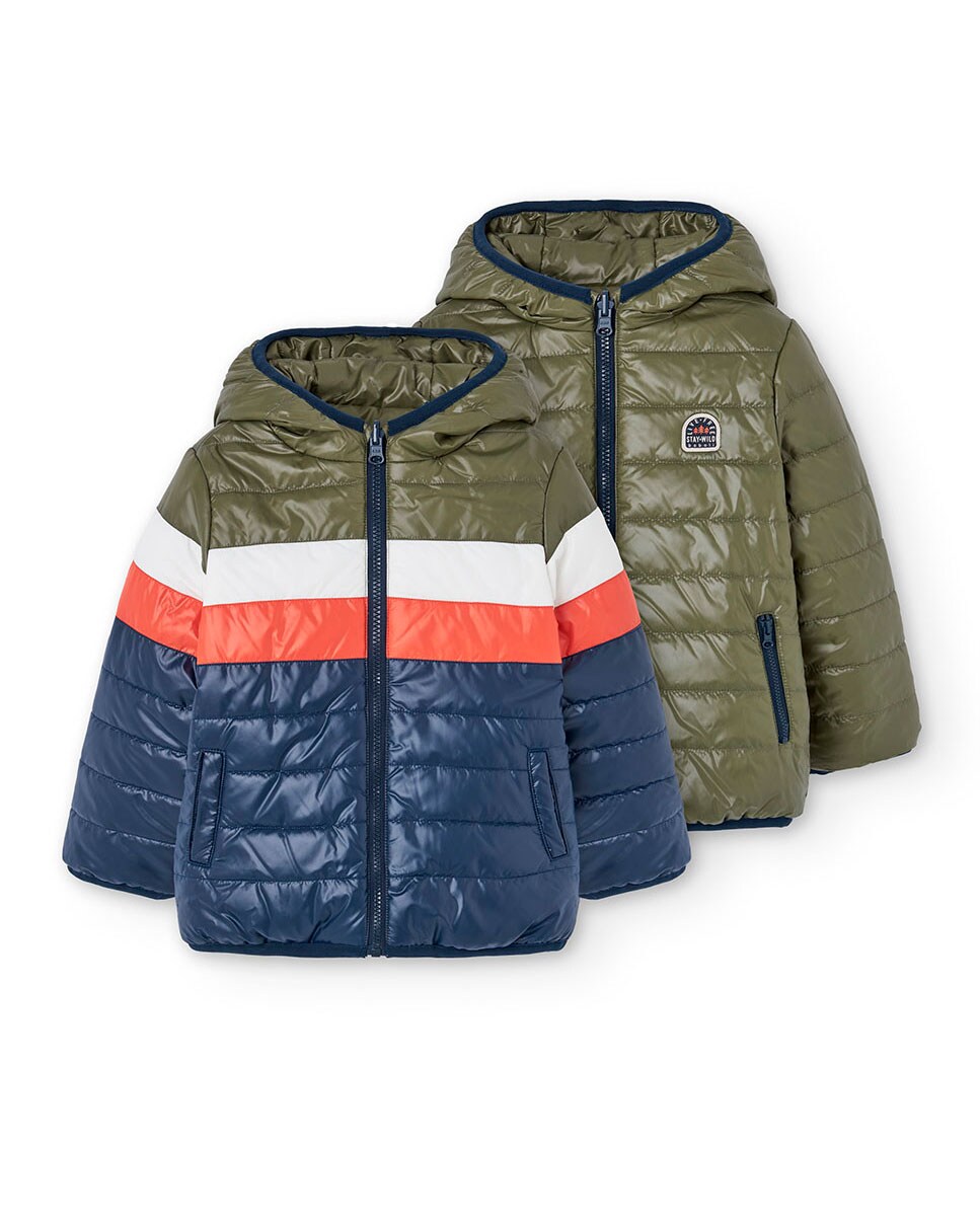 Parka Comprida Infantil com Estampado e Capuz Multicolor-1