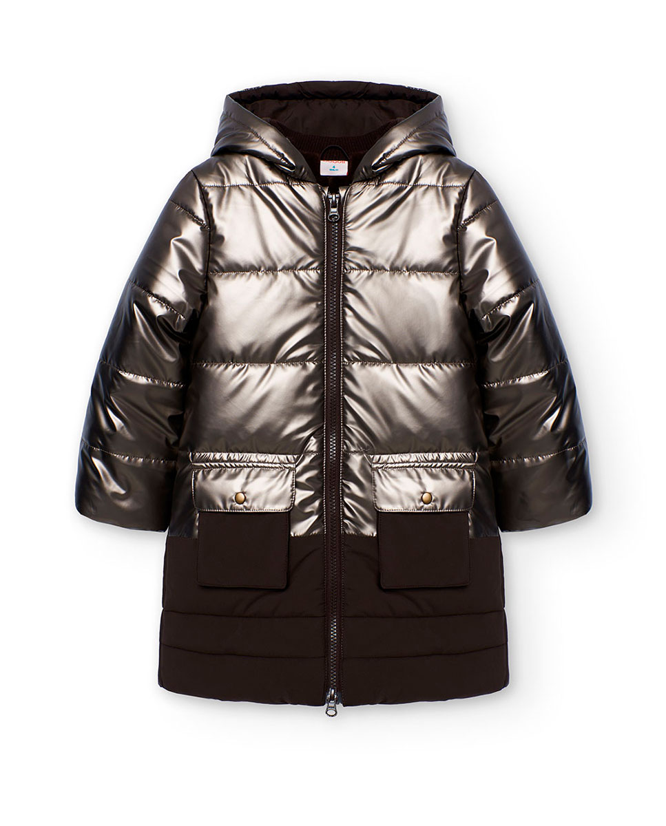 Imagem 0 de Parka Comprida Infantil com Capuz e Bolsos Exteriores