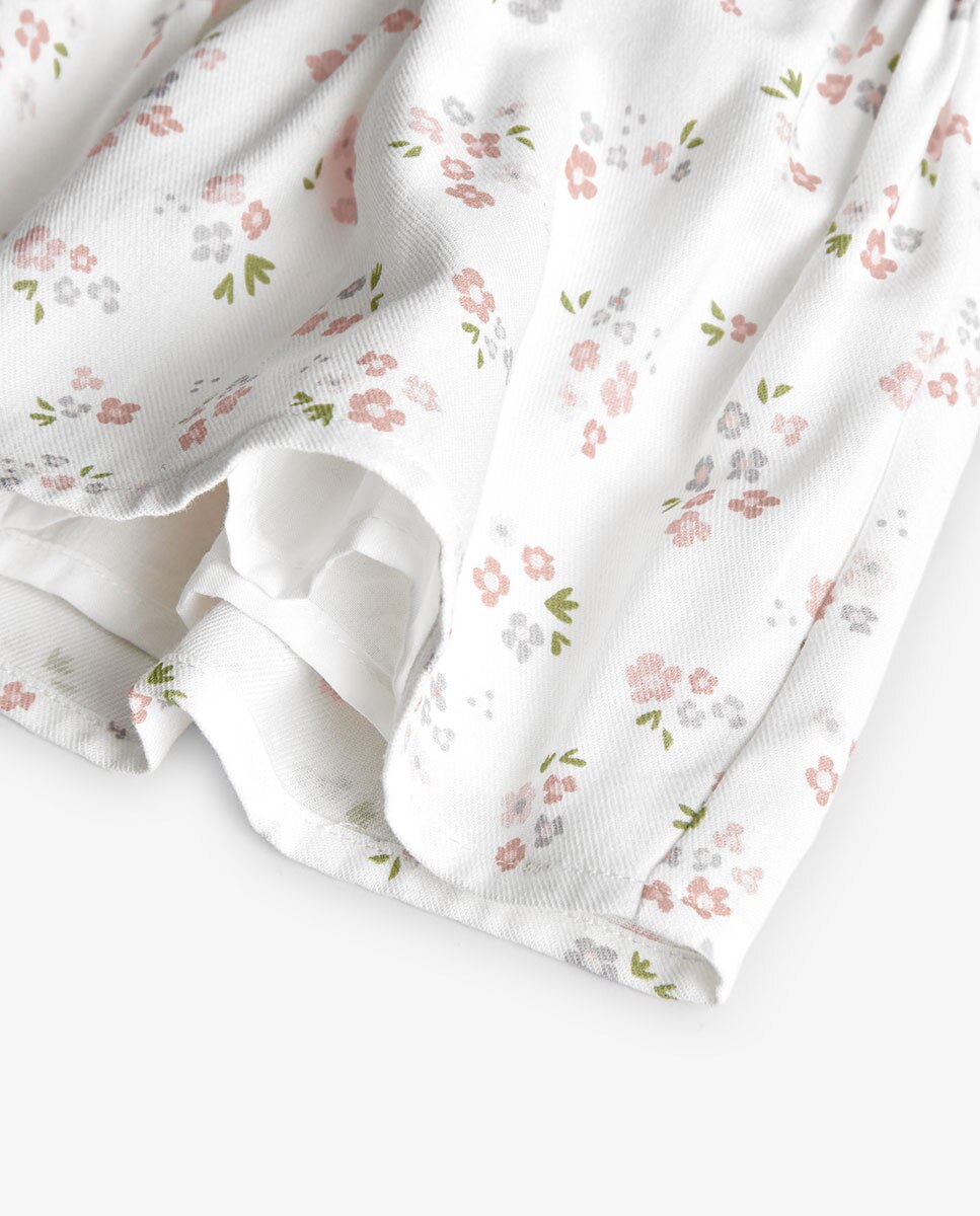 Vestido para Bebé com Manga Comprida e Gola Redonda Boboli Cinzento / Branco-4