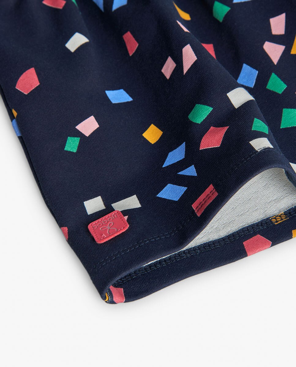 Vestido Infantil de Felpa com Estampado Boboli Azul-marinho-4