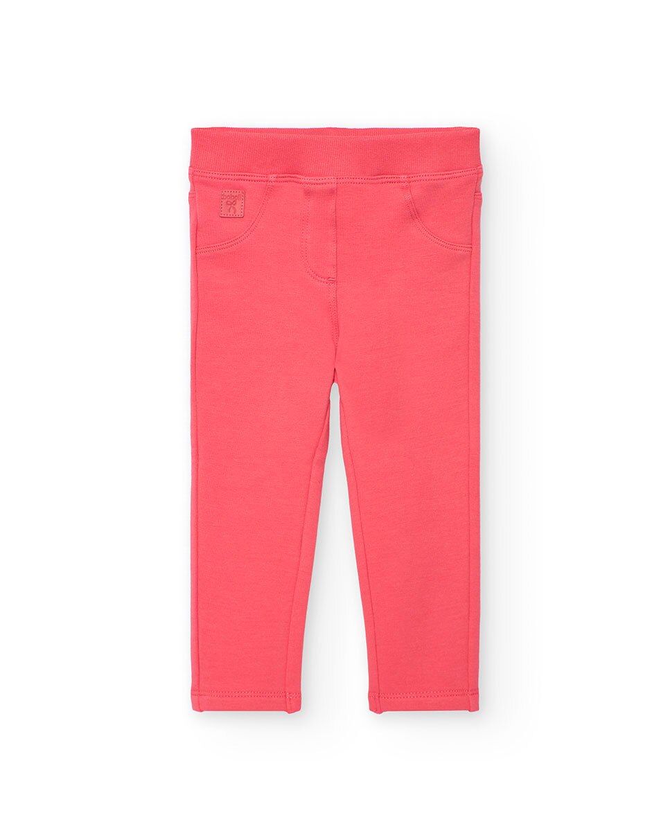 Jegging Infantil de Felpa com Ajuste de Borracha Boboli Rosa-1