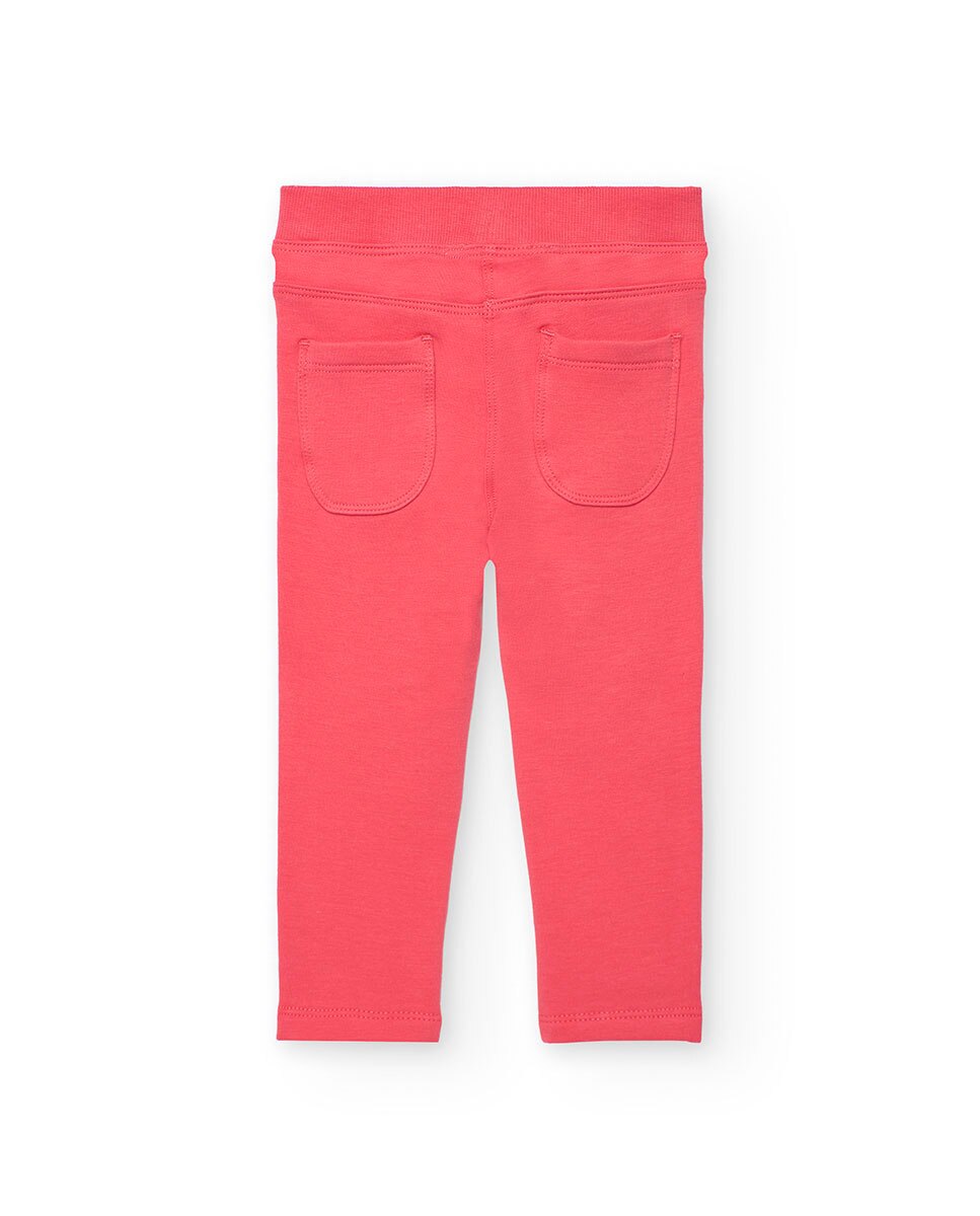 Jegging Infantil de Felpa com Ajuste de Borracha Boboli Rosa-2