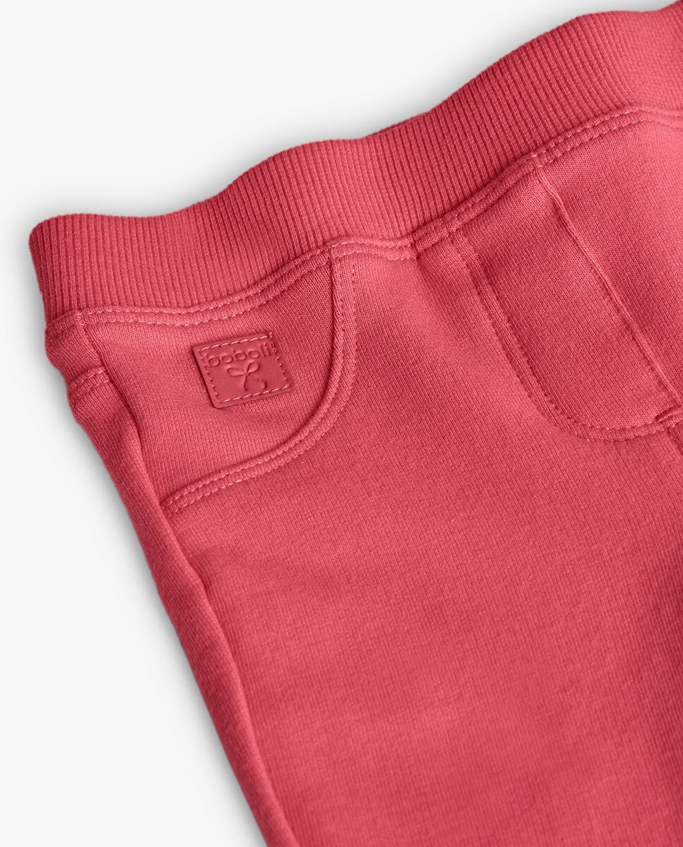 Jegging Infantil de Felpa com Ajuste de Borracha Boboli Rosa-3
