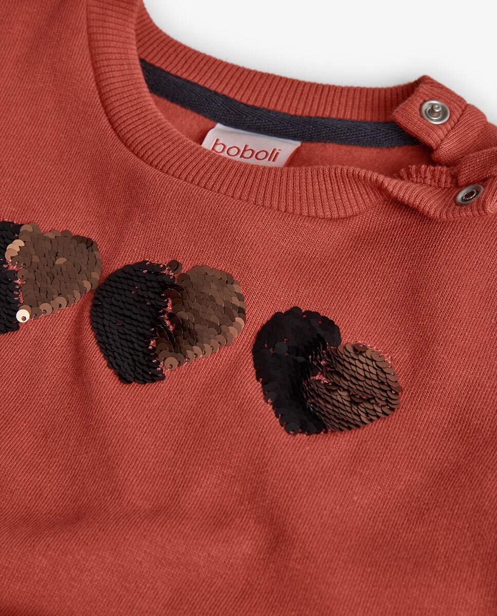 Vestido Infantil com Estampado de Fantasia e Gola Redonda Boboli Laranja-3