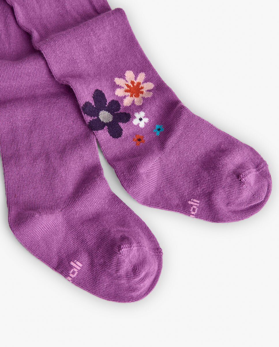 Collants para Bebé com Cintura Elástica e Estampado Boboli Lilás-2