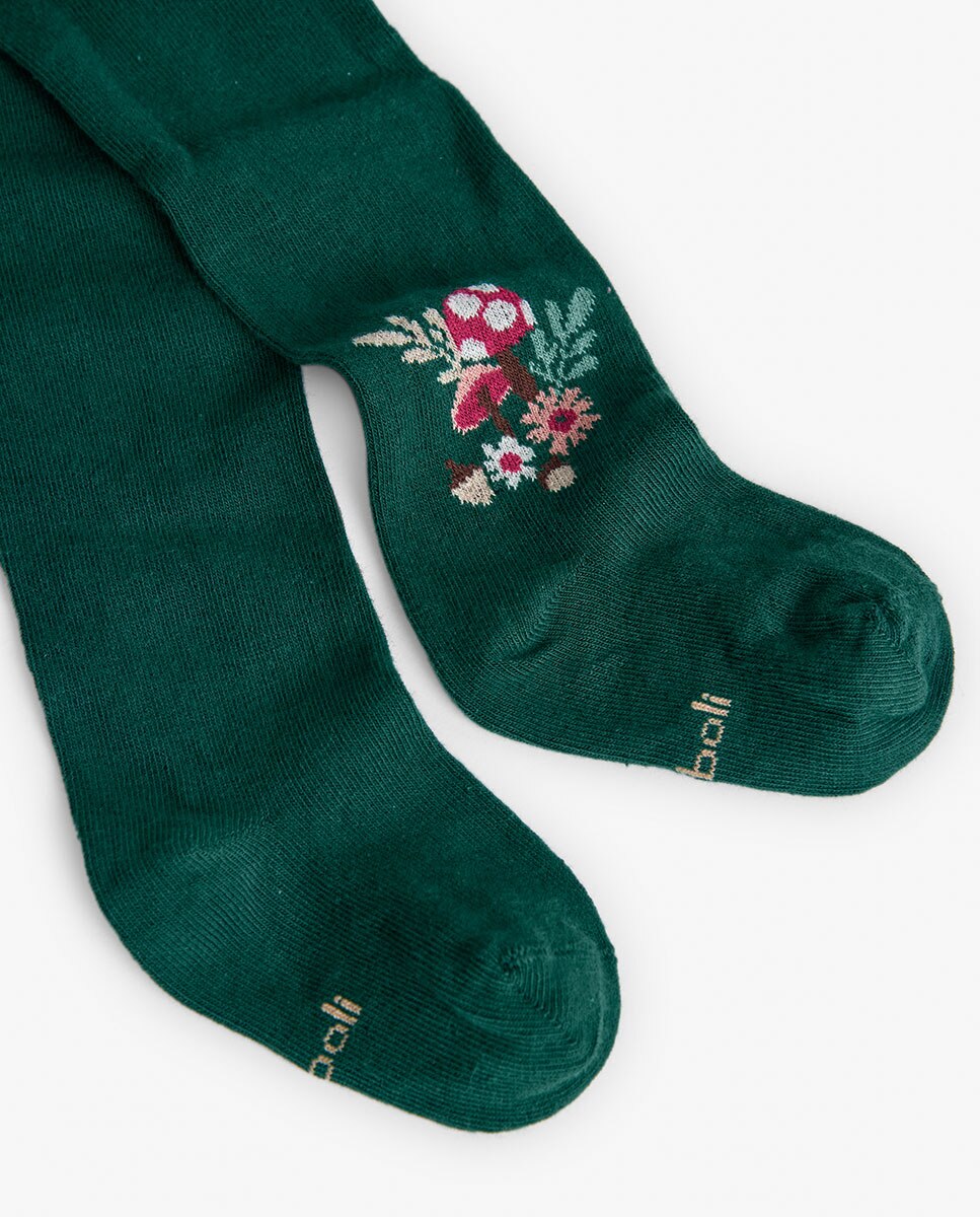 Collants Infantil com Cintura Elástica e Estampado Boboli Verde-2