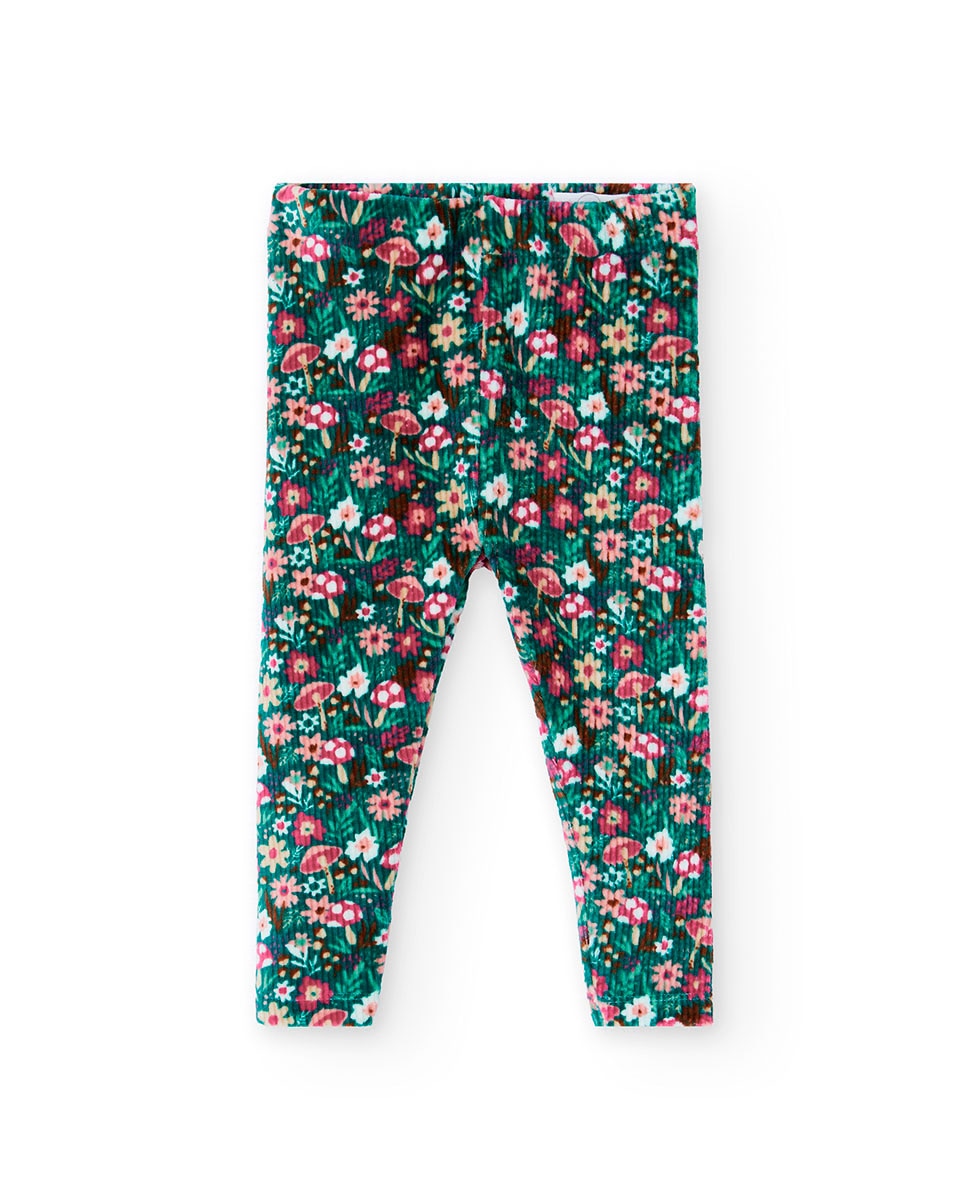 Leggings de Bombazina Infantil com Estampado Chamativo Boboli Multicolor-1