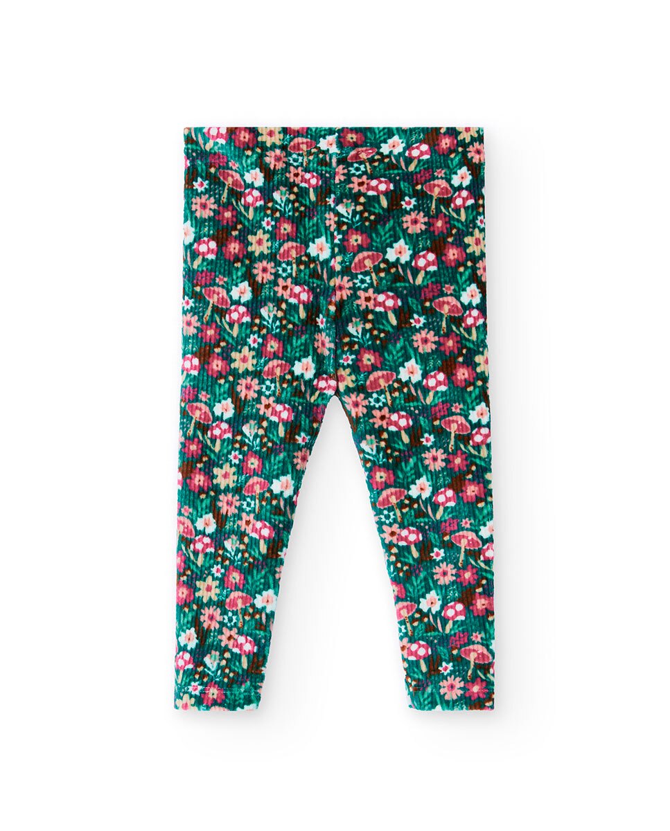Leggings de Bombazina Infantil com Estampado Chamativo Boboli Multicolor-2