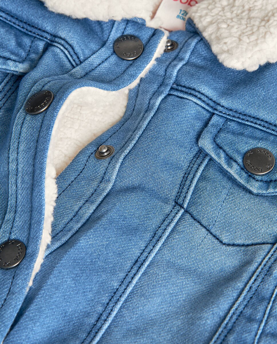 Blusão para Bebé Denim com Gola Tipo Camisa Boboli Azul-3