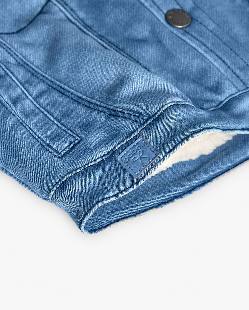 Blusão para Bebé Denim com Gola Tipo Camisa Boboli Azul-4