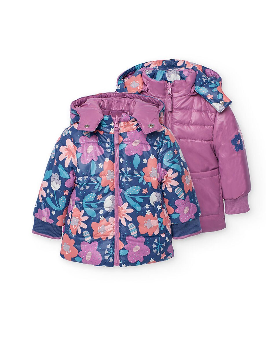 Imagem 0 de Parka Reversível Infantil com Estampado e Capuz