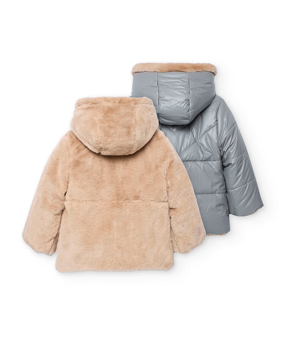 Parka para Bebé com Manga Comprida e Liso Azul-2