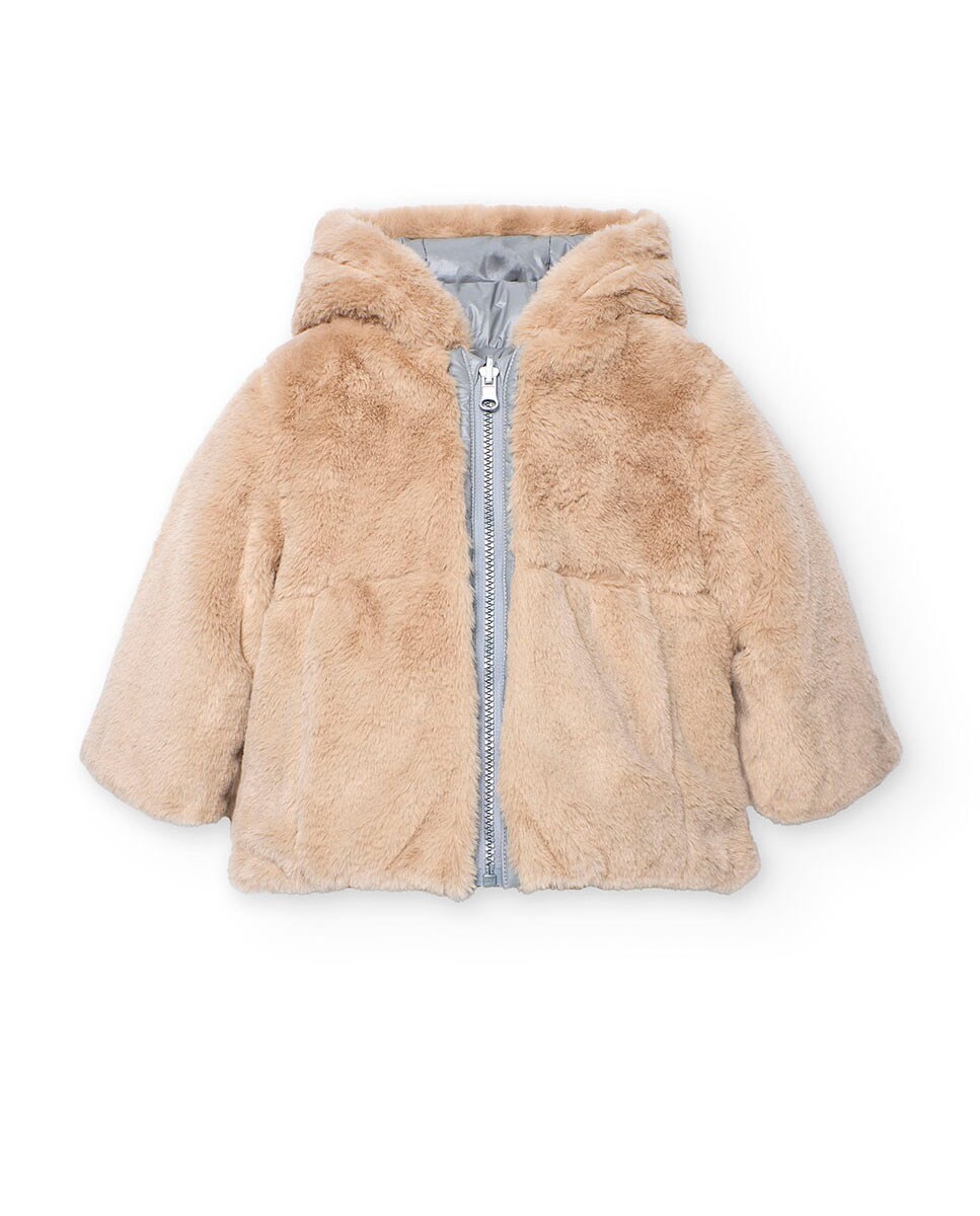 Parka para Bebé com Manga Comprida e Liso Azul-3