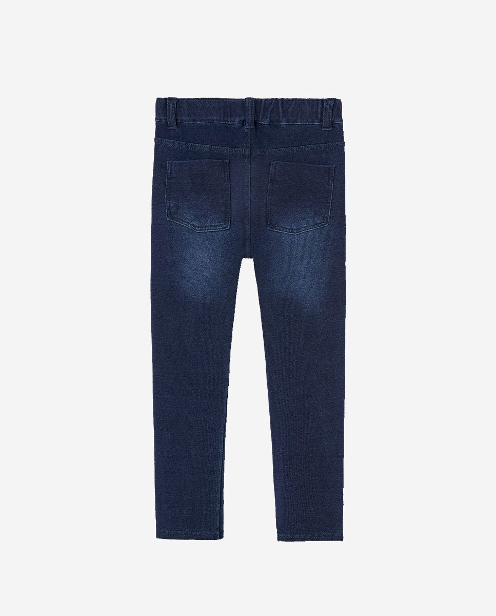 Calças Denim Infantil de Cintura Subida Boboli Azul denim-2