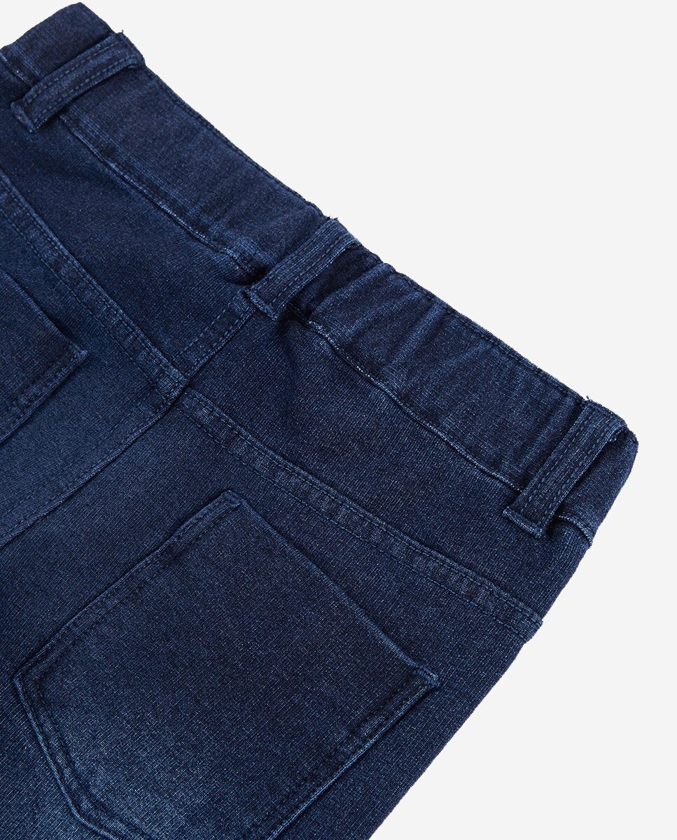 Calças Denim Infantil de Cintura Subida Boboli Azul denim-4