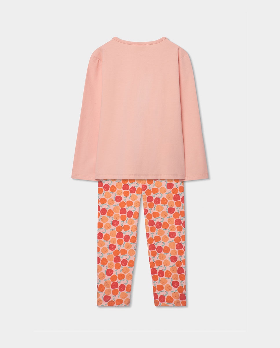 Pijama de Malha com Manga Comprida Boboli Rosa-2