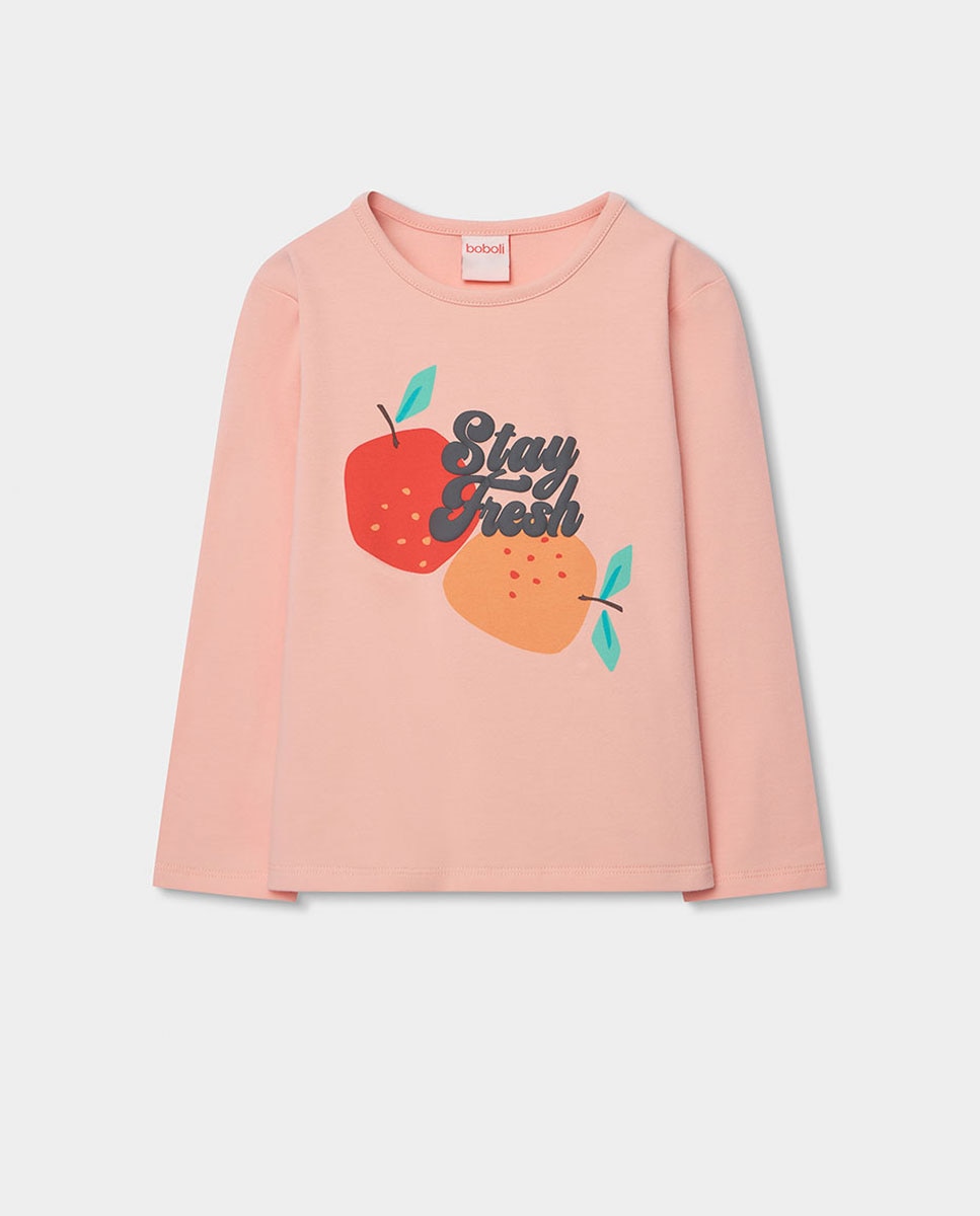 Pijama de Malha com Manga Comprida Boboli Rosa-3