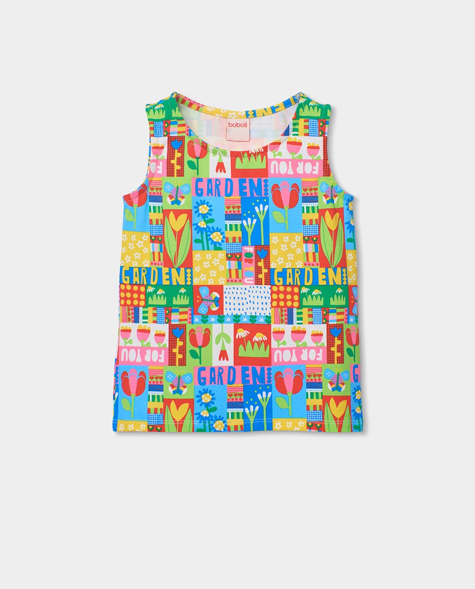 Pijama de Malha Estampado Boboli Azul / Amarelo-3