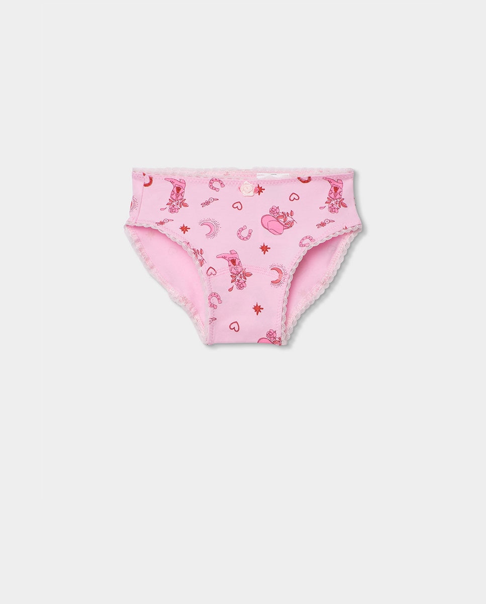 Pack 3 Cuecas Infantil Boboli Rosa-4