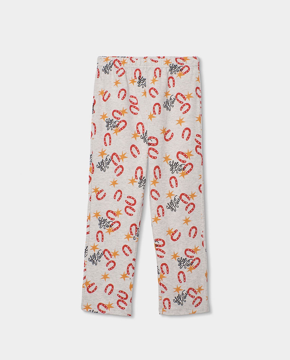 Pijama de Malha Estampado Infantil Boboli Cinzento / Rosa-4