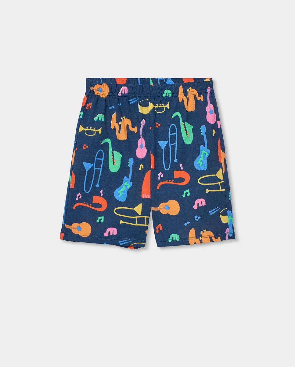 Pijama de Malha Estampado Infantil Boboli Azul-marinho-4
