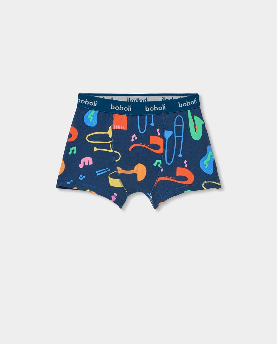 Pack 3 Boxers de Malha Infantil Azul-escuro-4