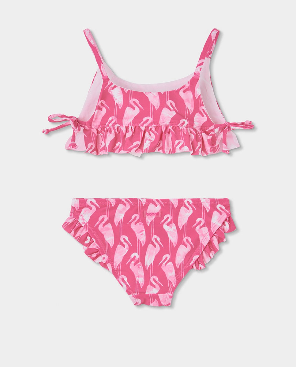 Biquíni em Poliamida Estampado Infantil Boboli Rosa-2