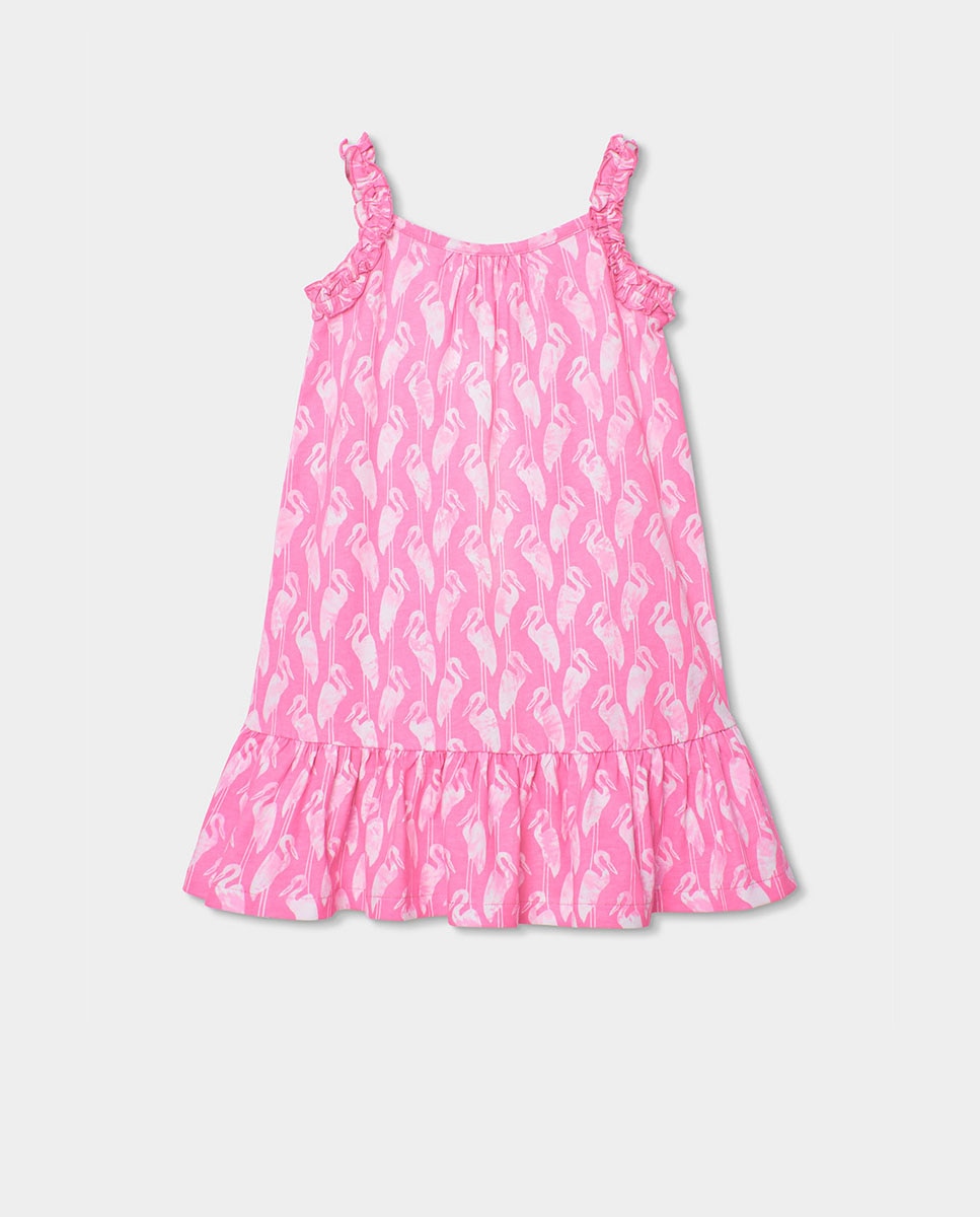 Vestido de Malha Estampado Infantil Boboli Rosa-pastilha-2