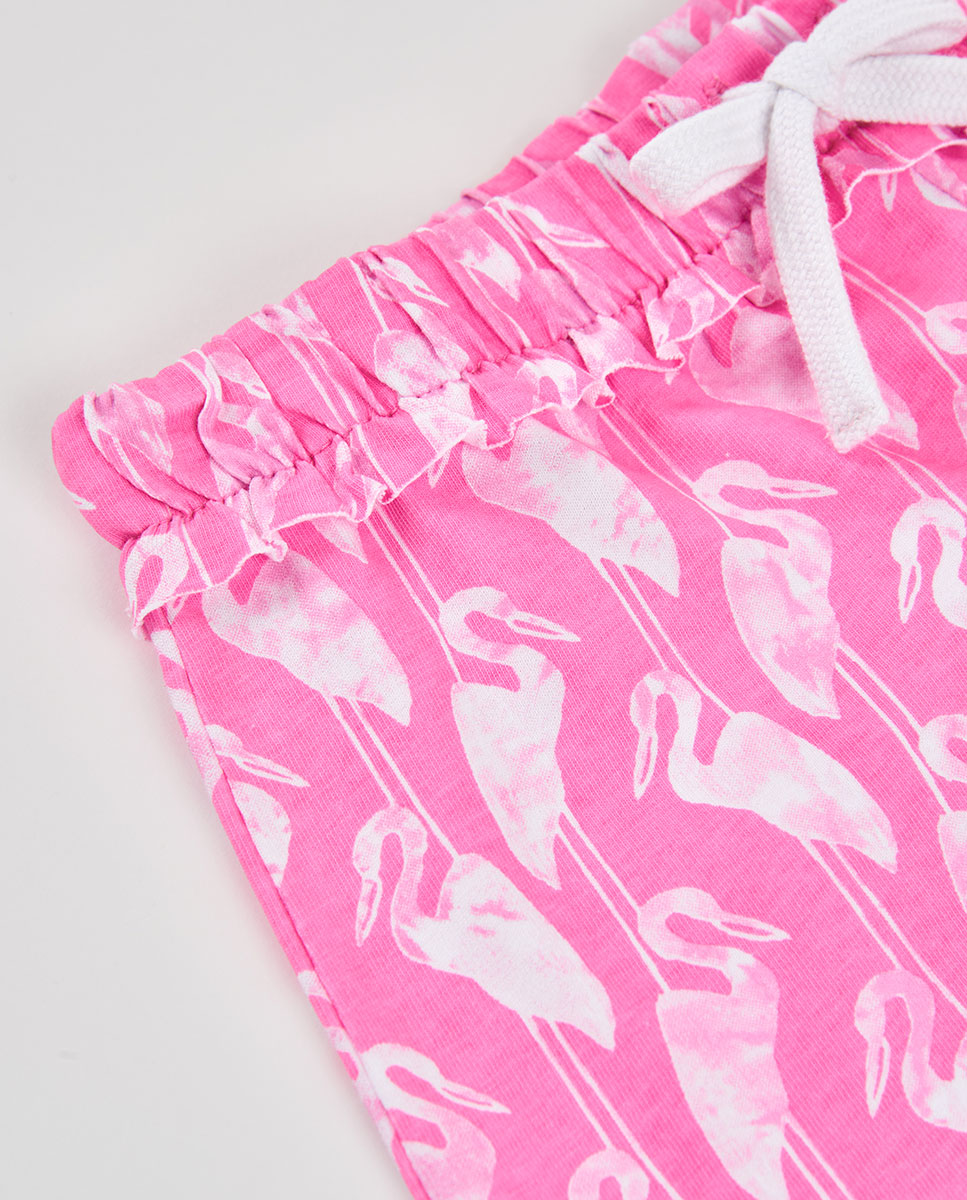Shorts de Malha Estampados Infantil Rosa-pastilha-3