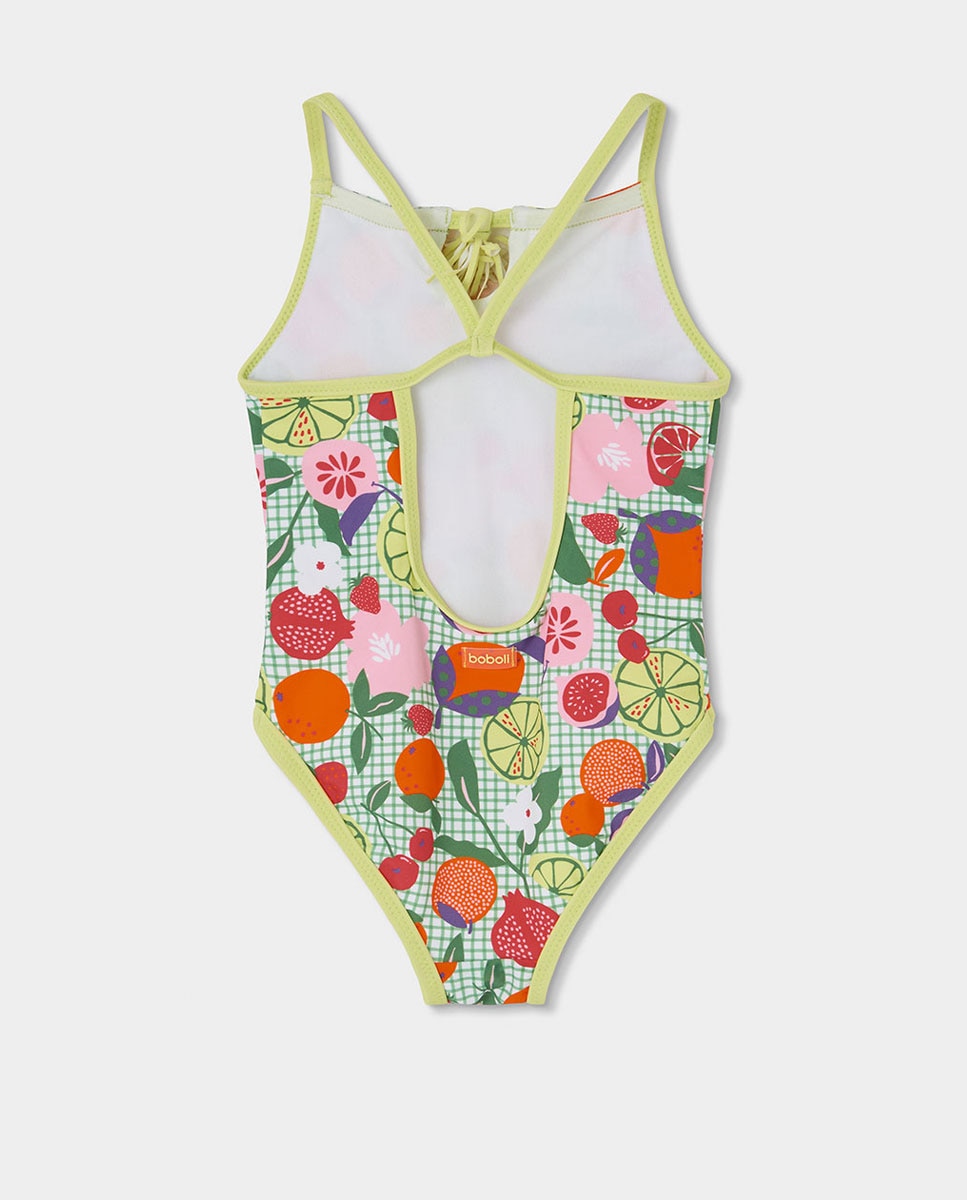Fato de Banho em Poliamida com Frutas Infantil Verde-2