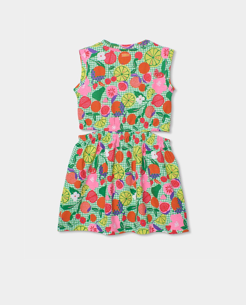 Vestido de Malha Frutas Infantil Boboli Verde-2