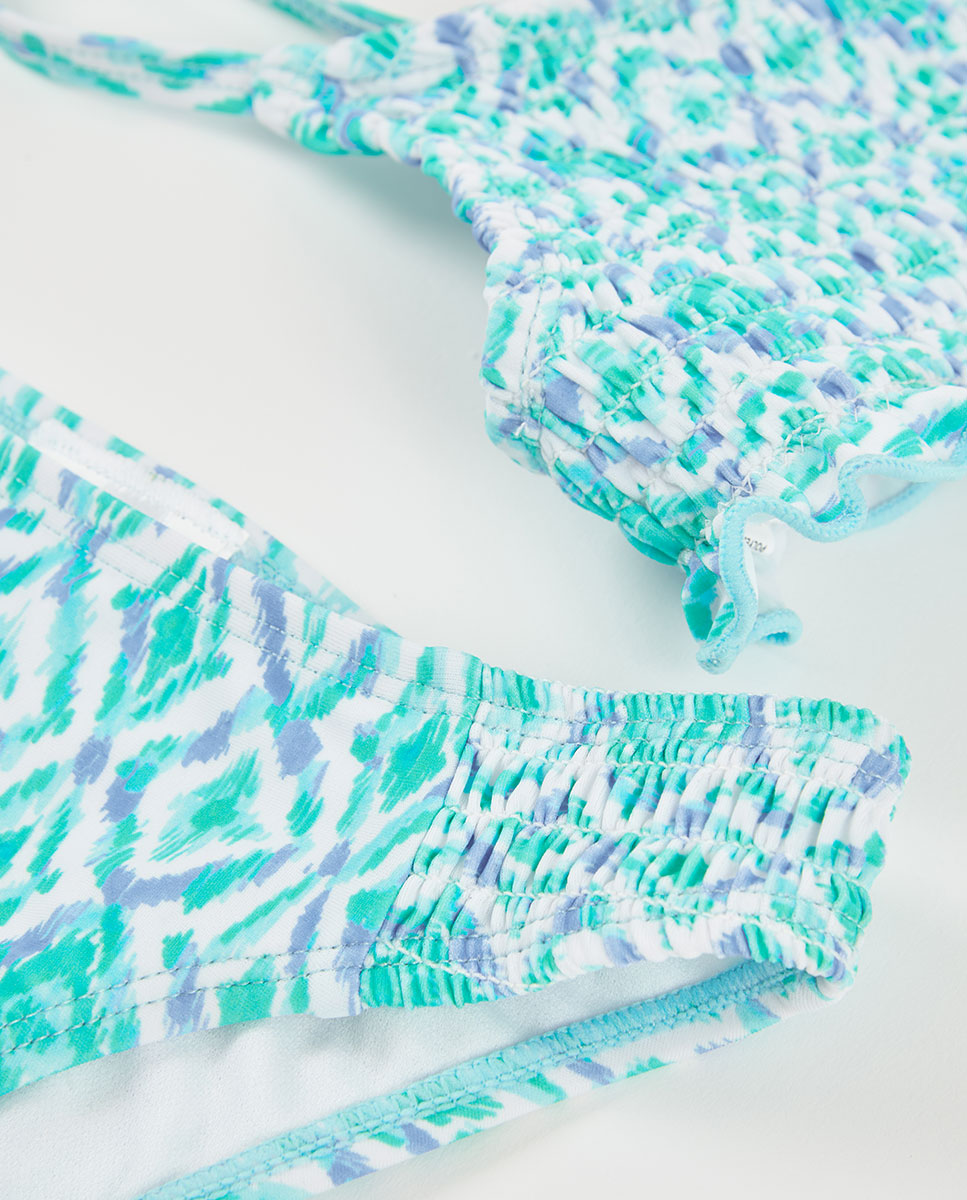 Biquíni em Poliamida Estampado Infantil Boboli Azul / Verde-3