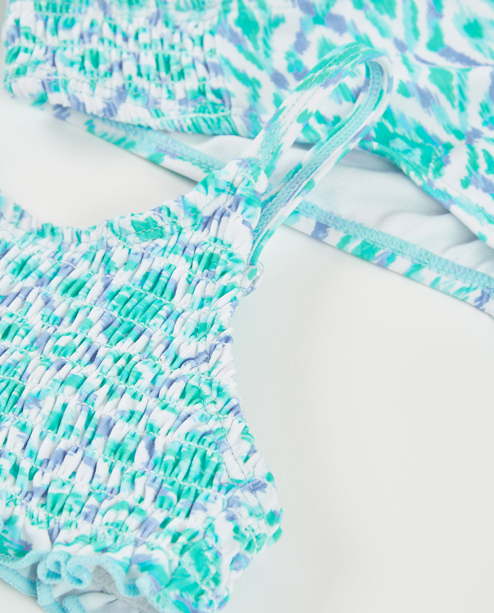 Biquíni em Poliamida Estampado Infantil Boboli Azul / Verde-4