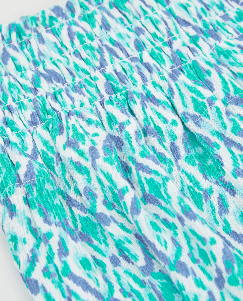 Saia Bambula Estampada Boboli Azul / Verde-3