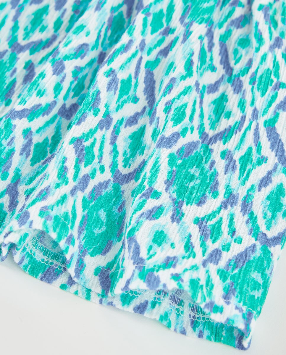 Saia Bambula Estampada Boboli Azul / Verde-4