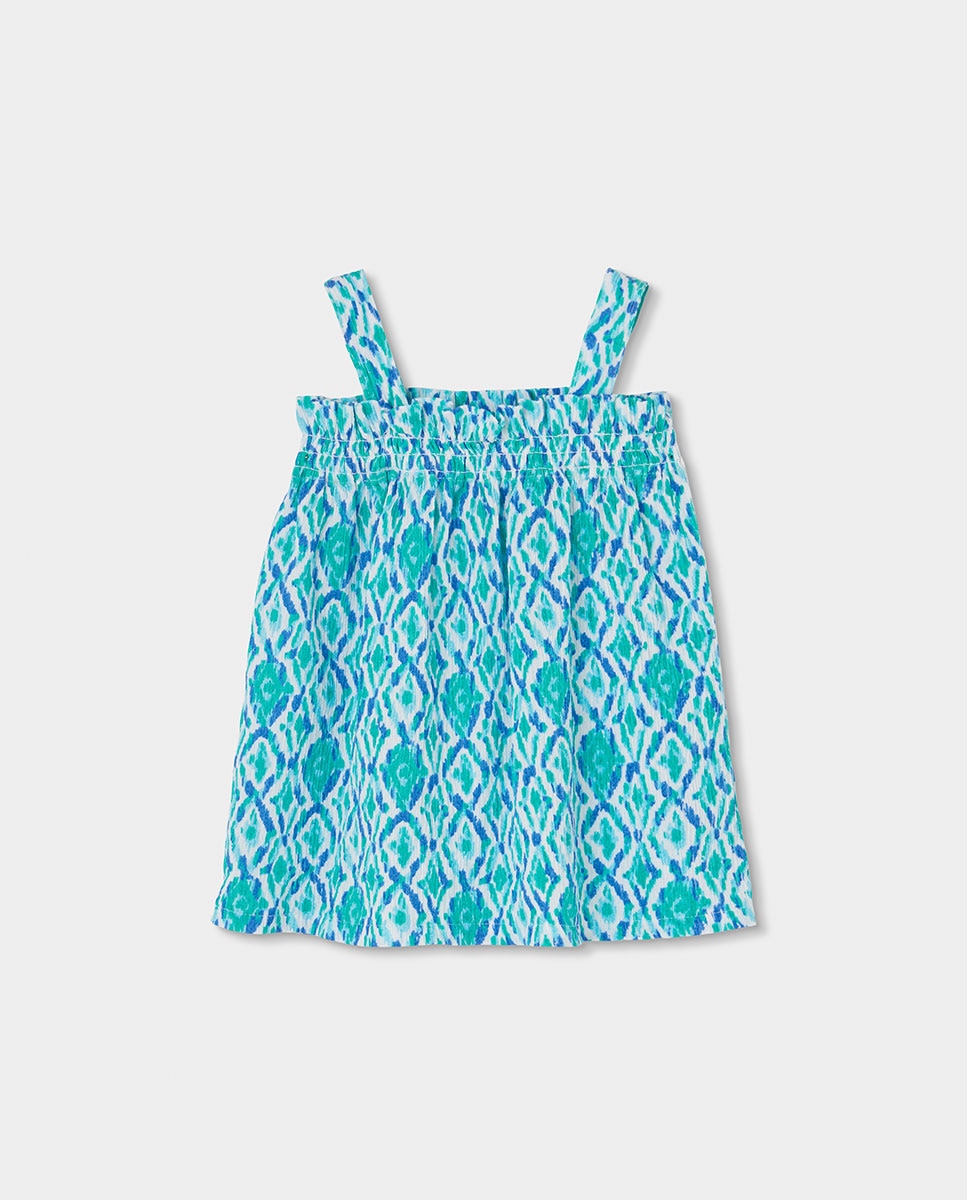 Blusa Bambula Estampada Boboli Azul / Verde-2